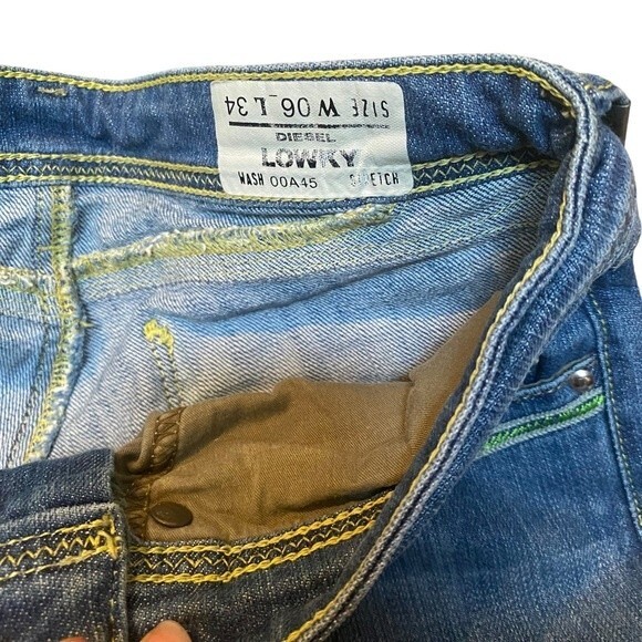Y2K Diesel Size 6 Bootcut Jean Green Embroidery Pockets‎ Coastal Cowgirl Western - Picture 6 of 12